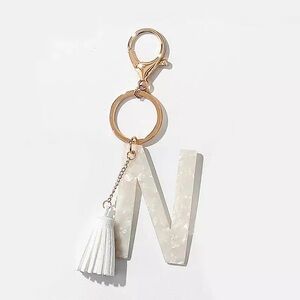 Elegant White Tassel Keychain